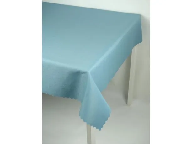 Obrus plamoodporny 130x160 cm len niebieski codzienny