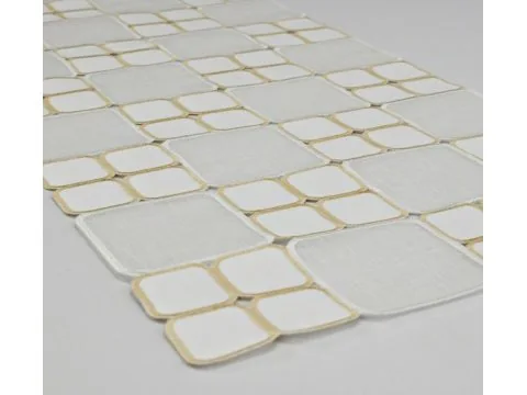 Bieżnik 40x85 Biało-Kremowy Satyna i Tiul – Haftowany