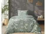 Pościel z bawełny 140x200 +1/70x80 magnolie na miętowym tle wz. 5497 a