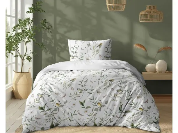 Pościel z bawełny 140x200 +1/70x80 poranny śpiew wz. 5500 a