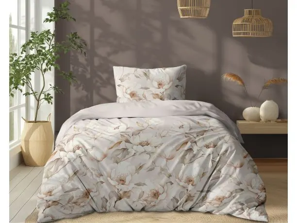 Pościel z bawełny 140x200 +1/70x80 kwiatowa cisza wz. 5501 a