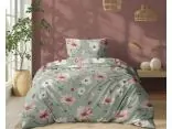 Pościel z bawełny 140x200 +1/70x80 słodki miętowy kwiat wz. 5502 b