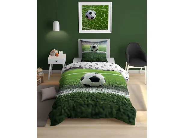 Pościel z bawełny 140x200+70x80 piłka na boisku Holland holenderska 5577 a