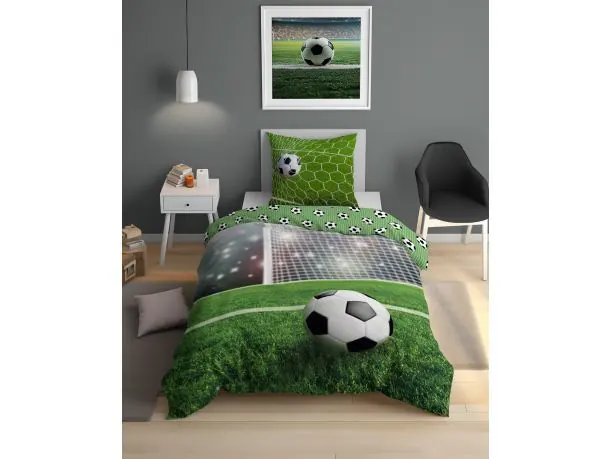 Pościel z bawełny 140x200+70x80 piłka w bramce Holland holenderska 5578 a