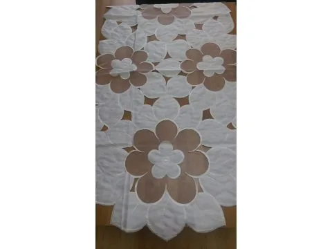 Bieżnik Haftowany Owalny 60x120 Biały Elegancka Nakładka Woal