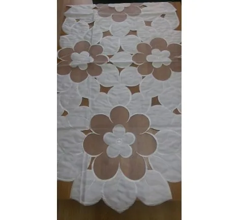 Bieżnik Haftowany Owalny 60x120 Biały Elegancka Nakładka Woal