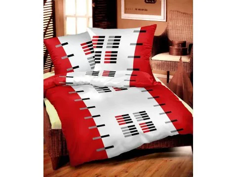 Pościel z satyny bawełnianej Greno komplet Gold Line 180x200 Rozkoszna Czerwona