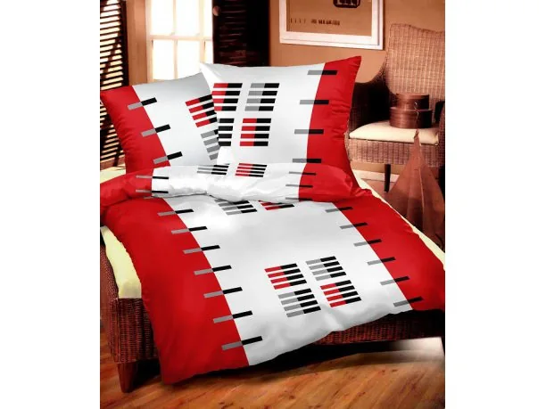 Pościel z satyny bawełnianej Greno komplet Gold Line 180x200 Rozkoszna Czerwona