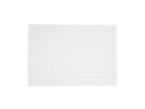 Dywanik hotelowy PIASEK biały – 50x70 cm, 100% bawełna frotte, 700 g/m², wzór stopki Dywanik hotelowy PIASEK biały – 50x70 cm, 100% bawełna frotte, 700 g/m², wzór stopki