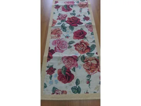 Bieżnik - Szal - kwiatowy wzór, styl retro - 35x80 cm - Gobelin