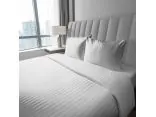 Pościel 160x200 +2/70x80 adamaszkowa pure biała pasek 1 cm adamaszek