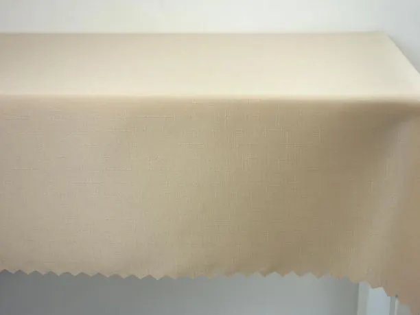 Obrus plamoodporny 140x220 cm len kremowy 01 owalny