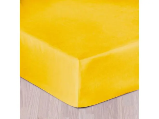 Prześcieradło satynowe z gumką 220x200 cm żółty 004 żółte