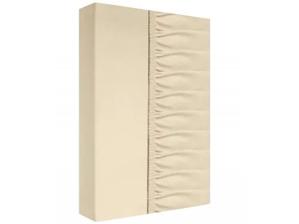 Prześcieradło bawełniane z gumką silver 140x200 + 25 cm yellow / piaskowy