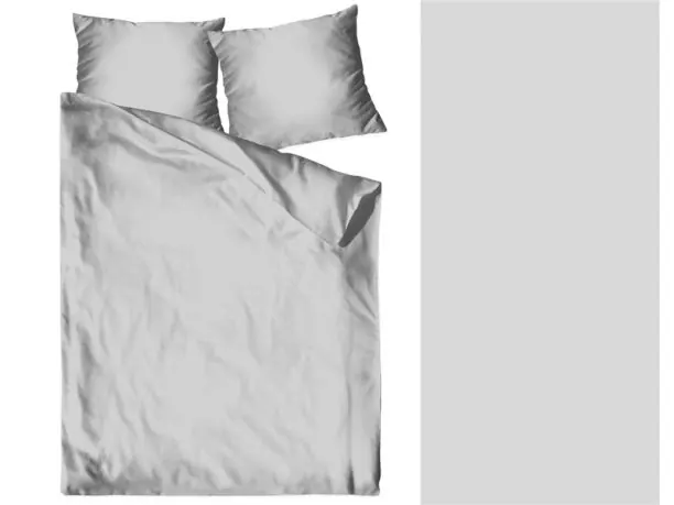 Pościel satynowa jednobarwna jaso szara 220x200 +2/70x80 Bielbaw jasnoszary