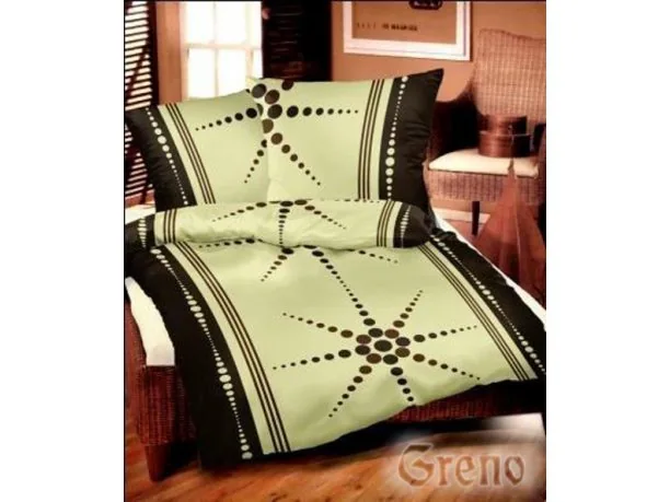 Komplet pościeli satynowej bawełnianej Greno Gold line Światowa Brąz 180x200