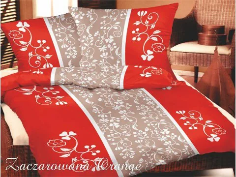 Komplet pościeli satynowej Greno Gold Line Zaczarowana Pomarańczowa 140x200