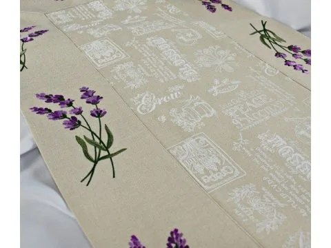 Bieżnik - z kwiatami lawendy - 40x140 cm - wz. 37969