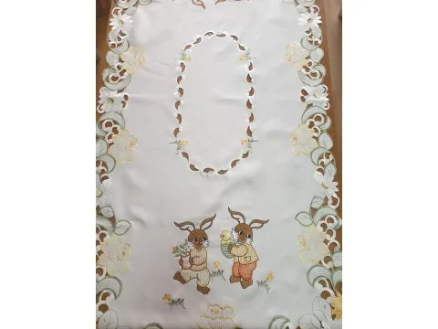 Bieżnik świąteczny - Zajączki Wielkanocne - 60x120 cm int 0099