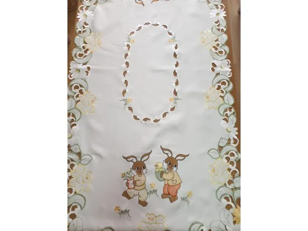 Bieżnik świąteczny - Zajączki Wielkanocne - 60x120 cm int 0099