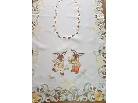 Bieżnik świąteczny - Zajączki Wielkanocne - 60x120 cm int 0099