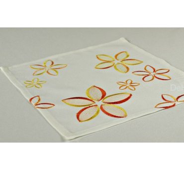 Serwetka haftowana Kwiatuszki 25x25 cm int 051 brązowy