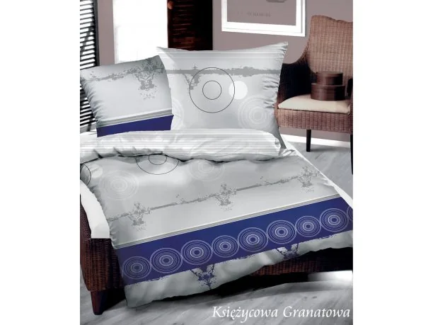 Pościel satynowa Księżycowa Granatowa 140x200 Special Edittion Greno