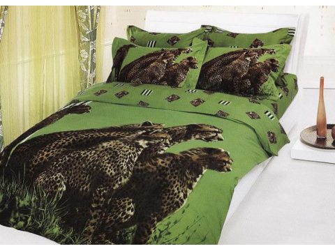 Komplet pościeli 3D  satynowej  220x200 Rosso -  Gepard - 210 Komplet pościeli 3D  satynowej  220x200 Rosso -  Gepard - 210