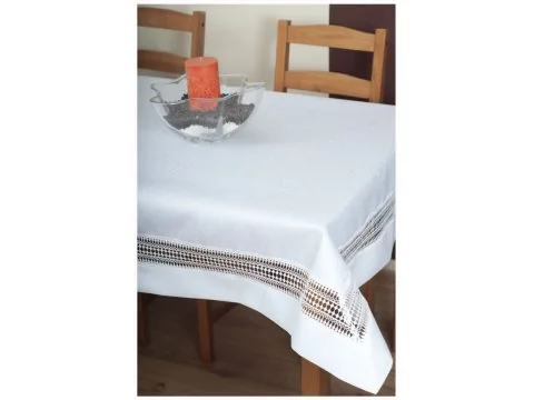 Obrus z gipiurą 110x160 biały gip 283