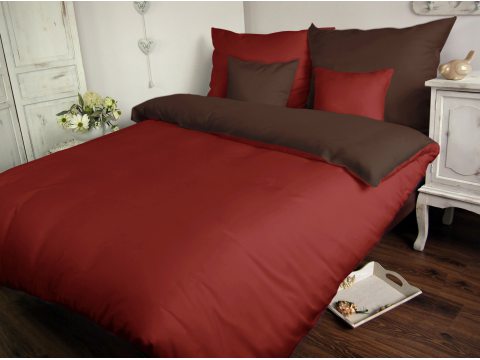 Komplet pościeli satynowej Sofia 180x200 bordo/ brąz wz. 21410/1 Komplet pościeli satynowej Sofia 180x200 bordo/ brąz wz. 21410/1