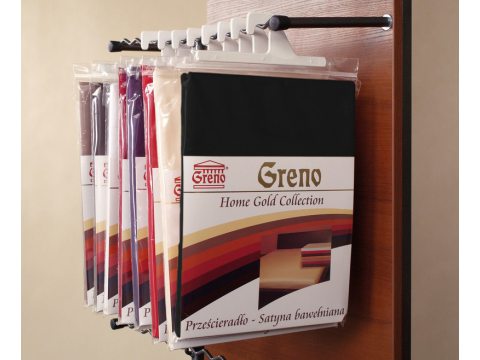 Prześcieradło satynowe 160x210 Czarne bez gumki  Greno Prześcieradło satynowe 160x210 Czarne bez gumki  Greno