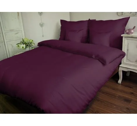 Komplet pościeli satynowej jednobarwnej Carmen 180x200 Fioletowy 361