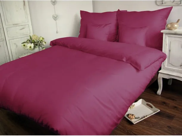 Komplet pościeli satynowej jednobarwnej Carmen 180x200 Jasny Fiolet 040