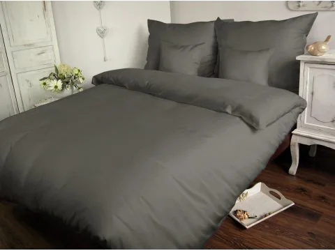 Pościel satynowa jednobarwna Carmen 140x200 szary 037
