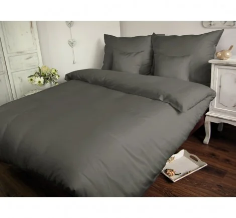 Pościel satynowa jednobarwna Carmen 140x200 szary 037