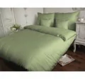 Pościel satynowa jednobarwna Carmen 140x200 Oliwka 70006