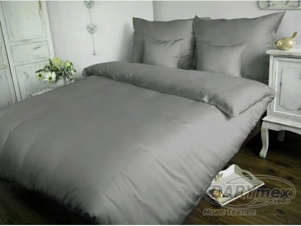 Komplet pościeli satynowej jednobarwnej - Popiel 200x220 popiel 024