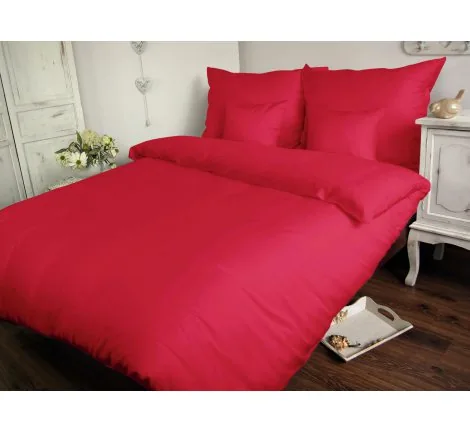 Komplet pościeli satynowej jednobarwnej Carmen 180x200 Koralowy 039