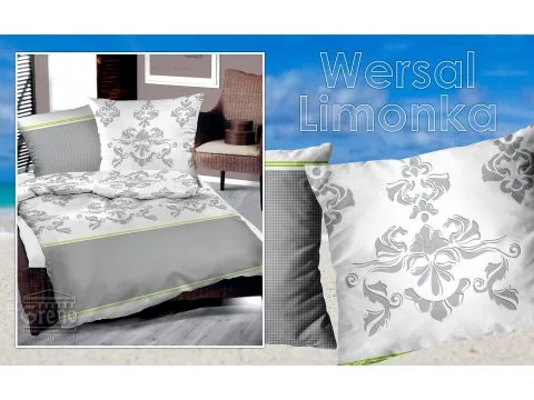 Pościel z satyny bawełnianej 180x200 Wersal Limonka Gold Line Greno