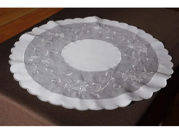 Serwetka z różą śr 60 kremowa 822