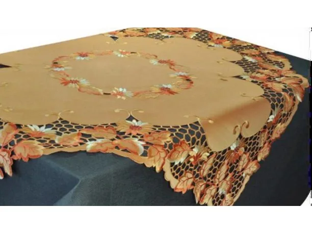 Bieżnik haftowany - pomarańczowy - 85x85 cm - wz. 962