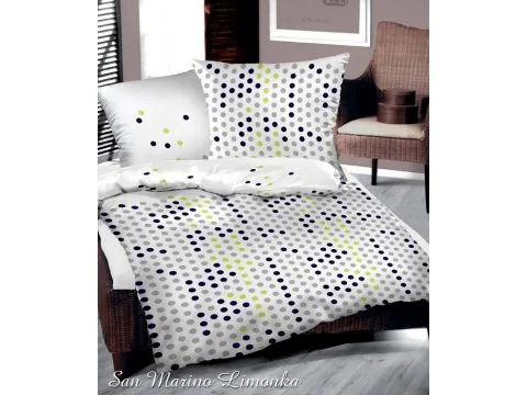 Pościel z satyny bawełnianej 220x200 San Marino Limonka Greno Gold Line