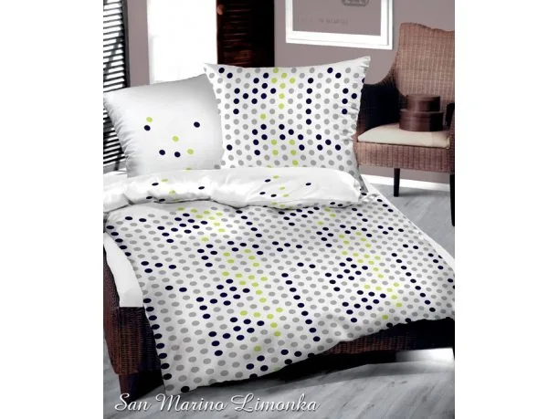 Pościel z satyny bawełnianej 220x200 San Marino Limonka Greno Gold Line