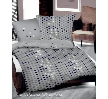 Pościel z satyny bawełnianej 140x200 San Marino Popielata Greno Gold Line