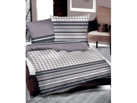 Pościel satynowa 160x200 Milano Grafitowa Greno Gold Line