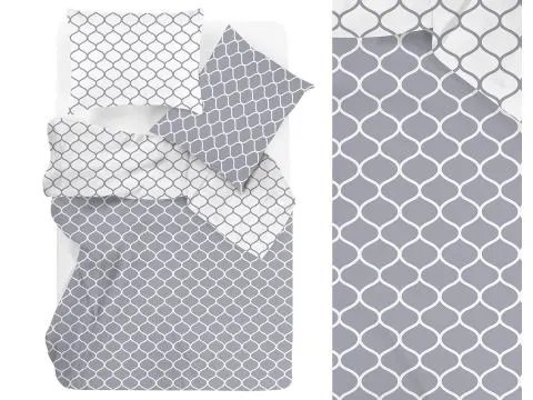 Pościel bawełniana Bielbaw 140x200 Decor – geometryczny deseń marokański, biało-szara elegancja Pościel bawełniana Bielbaw 140x200 Decor – geometryczny deseń marokański, biało-szara elegancja