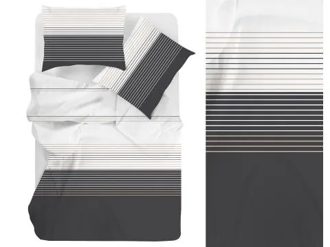 Pościel bawełniana Bilebaw 140x200 Bianco Nero – eleganckie paski Pościel bawełniana Bilebaw 140x200 Bianco Nero – eleganckie paski