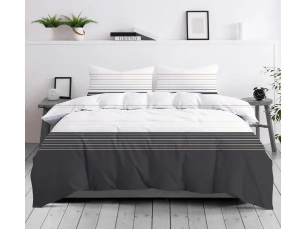 Pościel bawełniana 220x200 Bianco Nero Bilebaw – stylowe pasy