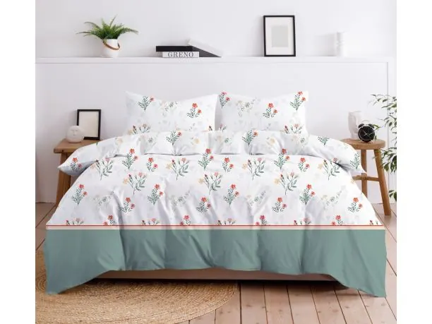 Pościel bawełniana Bielbaw 140x200 Saggio – subtelny wzór kwiatowy, styl prowansalski
