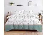 Pościel bawełniana Bielbaw 160x200 Saggio – delikatne kwiatki, wzór botaniczny